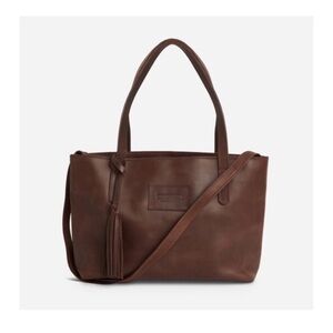Parker Clay Eden Carryall dark brown tassel and tote bag